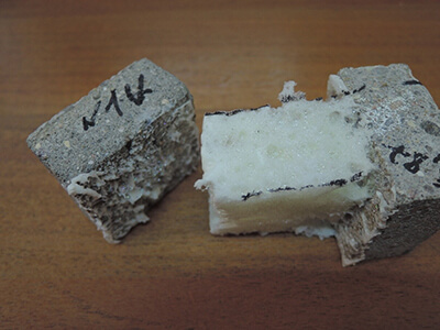 Рисунок образца монтажной пены без увлажнения после испытания